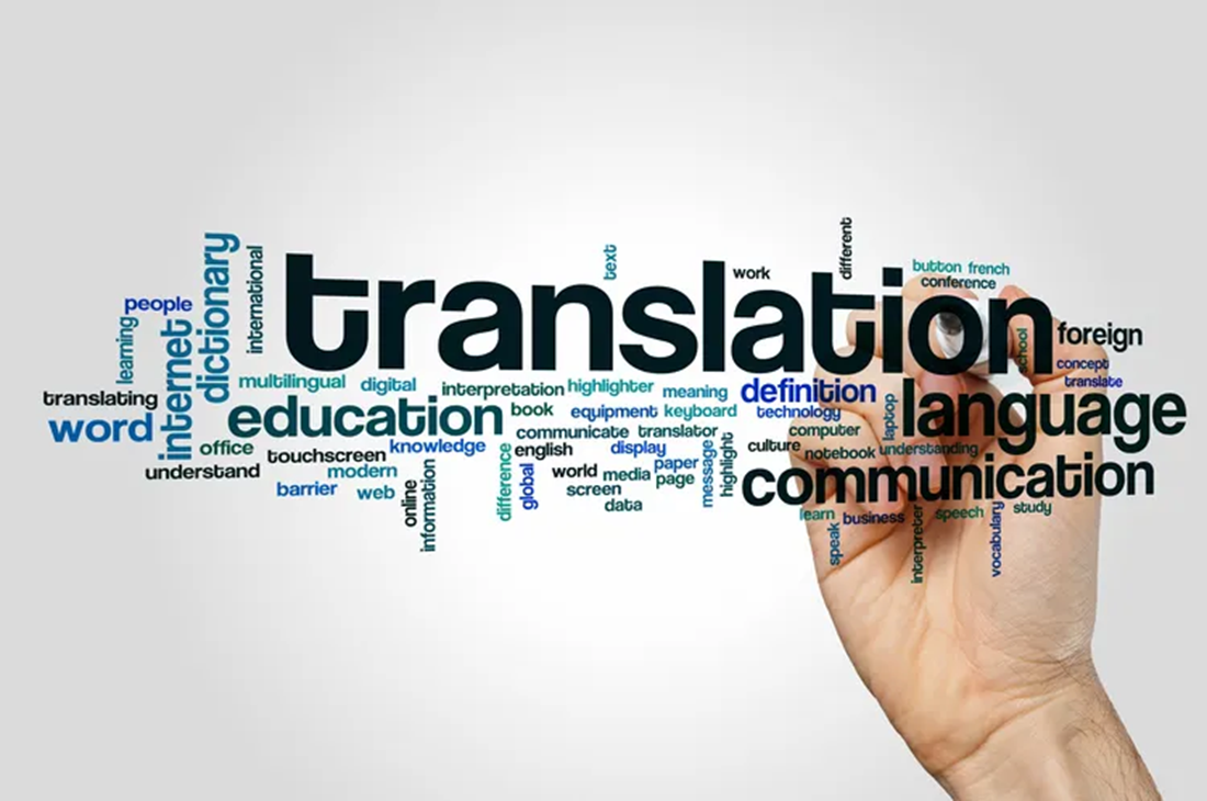 Translation is the conversion of a text source to a target language.